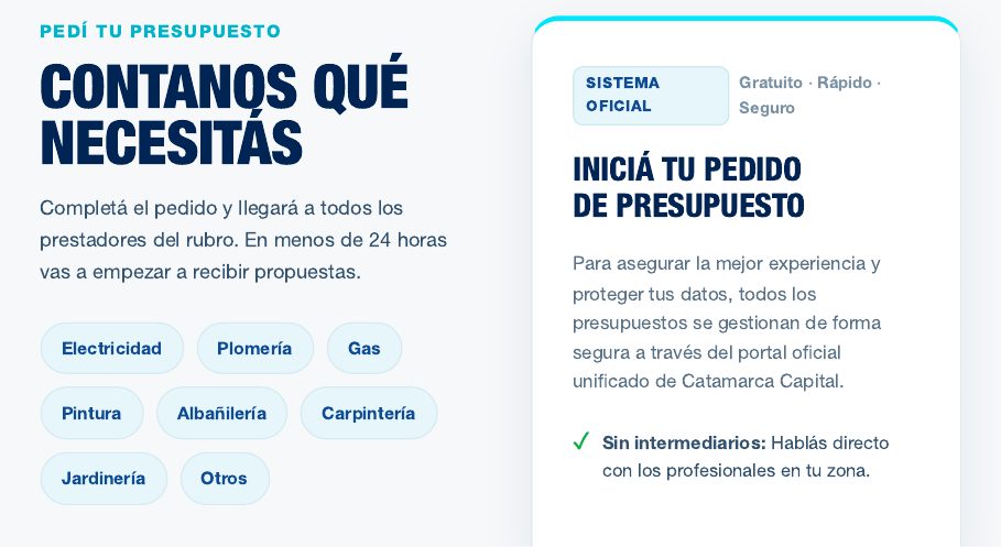 Formulario para pedir presupuesto