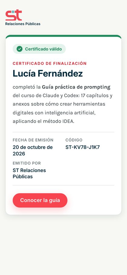 Página de verificación del certificado