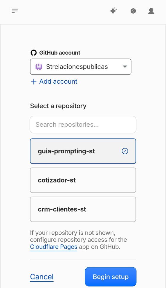 Lista de repositorios de GitHub para elegir