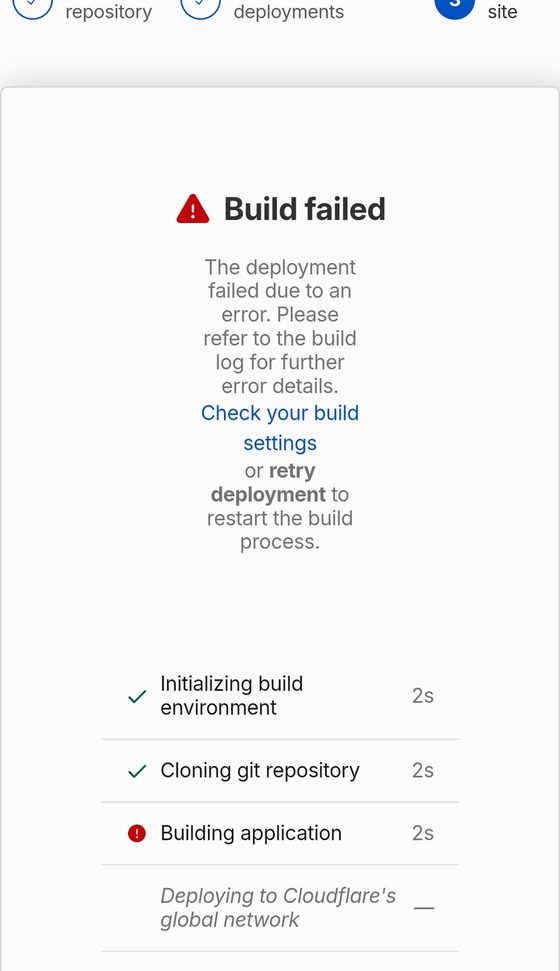 Error al publicar